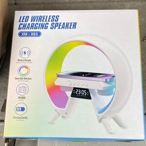 LED Wireless Charging Speaker - White